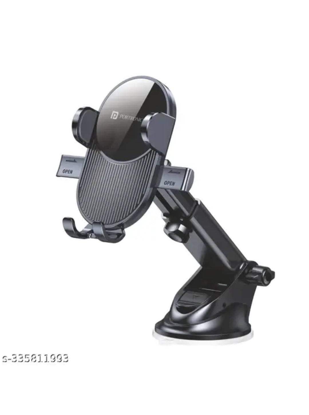Portronics Clamp M Car Mobile Holder with Adjustable Arm & Suction Mount