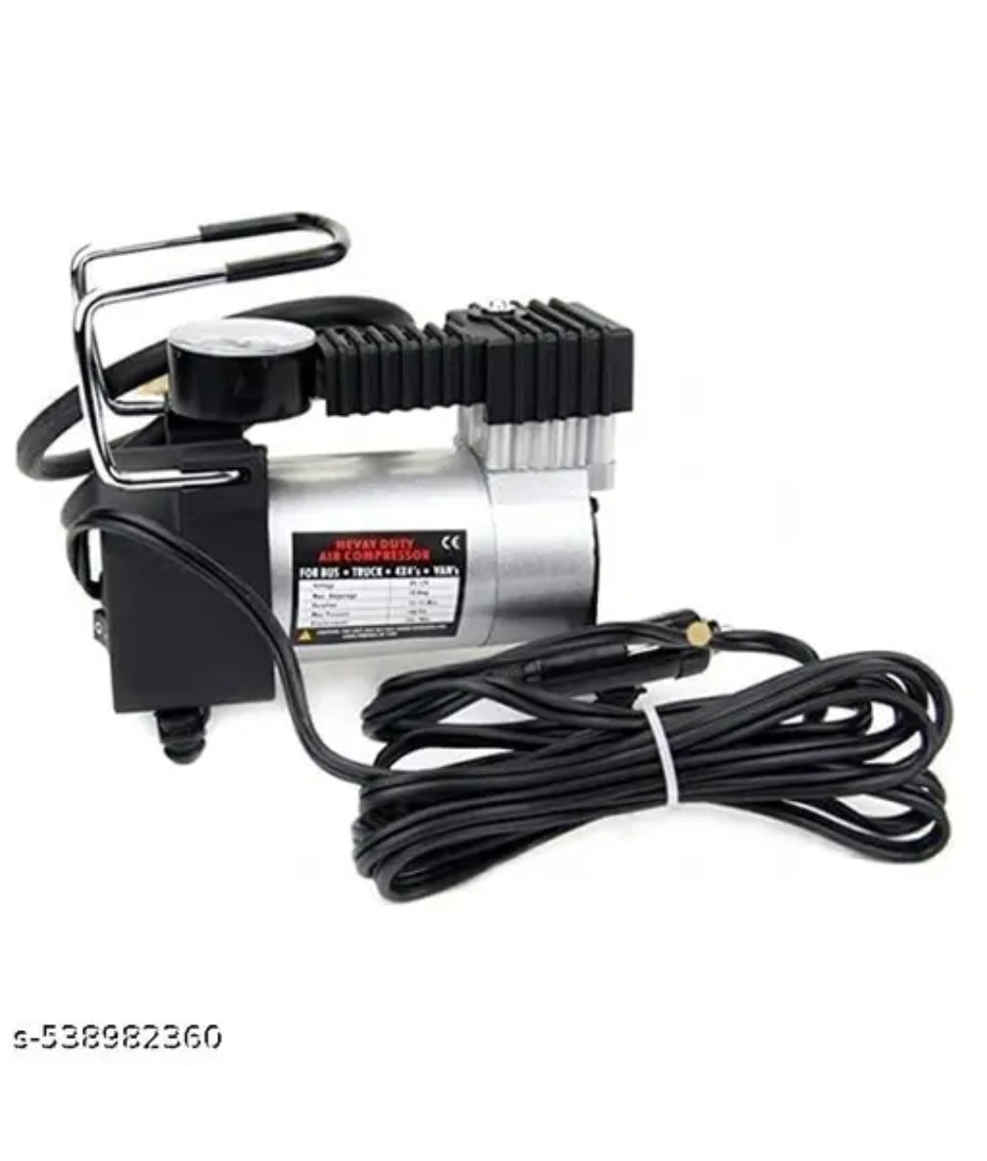 Heavy-Duty Metal Air Compressor Pump with Analog Pressure Gauge