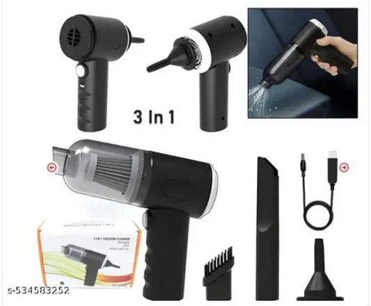 3 in 1 Mini Car Vacuum – Wireless, Rechargeable, Blower & Dust Cleaner for Car, Home & Keyboard