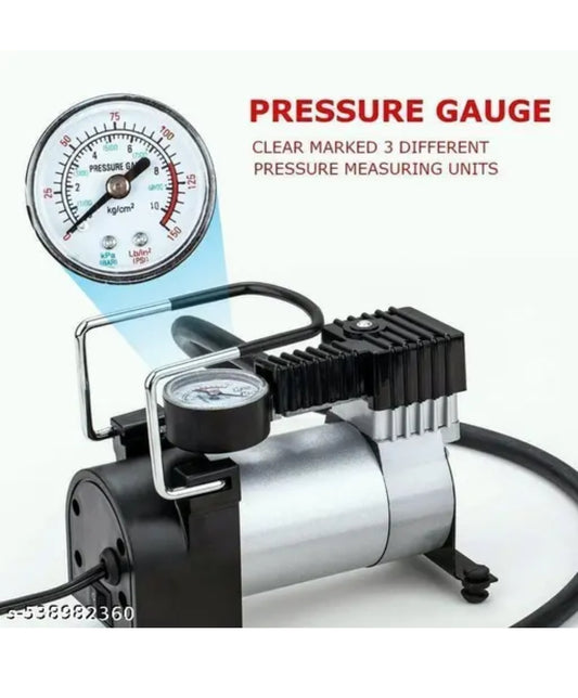 Heavy-Duty Metal Air Compressor Pump with Analog Pressure Gauge